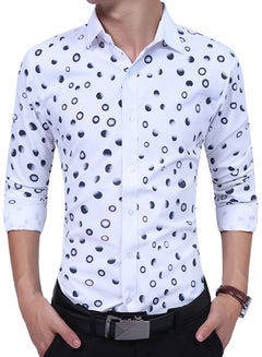 Buy Collared Neck Long Sleeve Shirt Blue in Saudi Arabia