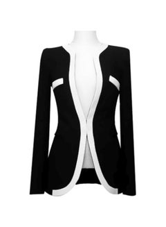 Buy Cotton Long Sleeves Blazer Black/White in Saudi Arabia