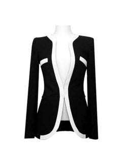 Buy Long Sleeves Blazer Black/White in Saudi Arabia
