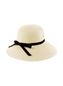 اشتري قبعة كاجوال للحماية من الشمس كريمي/أسود في الامارات
