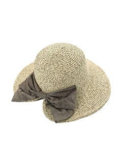 اشتري قبعة كاجوال واقية من الشمس بتصميم عقدة فيونكة أمامية بيج / رمادي في السعودية
