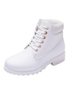 Buy Lace-Up Boots White in Saudi Arabia