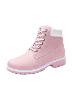 Buy Lace Up Ankle Boot Pink in UAE