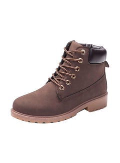 Buy Lace Up Ankle Boots Brown in UAE