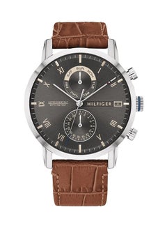 Buy Men's Kane Round Shape Leather Band Analog Wrist Watch 44 mm - Brown - 1710398 in Egypt