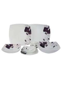 Buy 71-Piece Opal Hard Square Dinnerware Set Multicolour in UAE