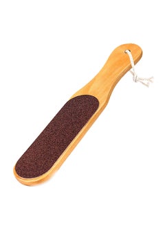 Buy Double Sided Foot Scrubber With Wooden Handle Brown in Egypt