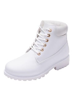Buy Lace-up Ankle Boots White in UAE