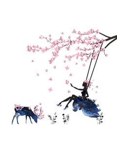 Buy Creative Plum Flowers Removable Wall Sticker Pink/Blue 60 x 90centimeter in Saudi Arabia