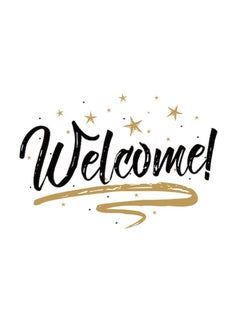 اشتري ملصق جداري للزينة بتصميم كلمة "Welcome" أسود/بني 57 x 38سم في الامارات