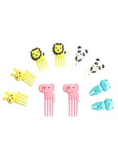 Buy 10-Piece Animal Farm Fruit Fork Set Multicolour in UAE