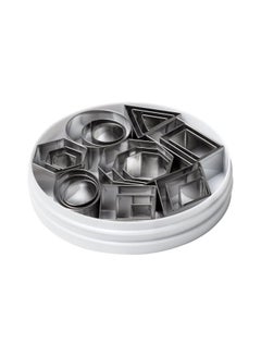 Buy 24-Piece Geometric Shapes Cookie Cutter Set Silver in UAE