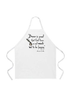 Buy Fully Adjustable Kitchen Apron White/Grey 27x0.2x34inch in Egypt