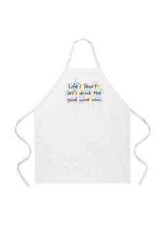 Buy Fully Adjustable Kitchen Apron White/Grey 27x0.2x34inch in Egypt