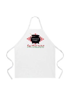 Buy Poly-Cotton Apron White/Black/Red 27x0.2x34inch in Egypt