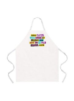 Buy Polyester Apron White/Pink/Green 27x0.2x34inch in Egypt