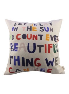 Buy Letters Quoted Cushion Cover Multicolour 18x18inch in UAE