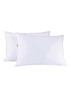 اشتري Set Of 2 Feather And Down Pillows White 20x36inch في الامارات