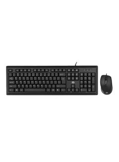 Buy iK3320p Ergonomic USB Keyboard 104Keys Plus Wired Mouse Black in Saudi Arabia