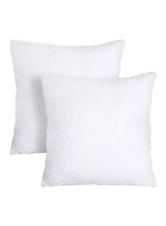 Buy 2-Piece Throw Pillow Set White 18x18inch in UAE