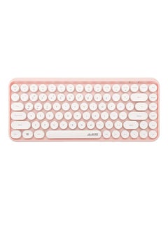 Buy Wireless Bluetooth keyboard, Cute Mini 84-key Compact Keyboard, 2.4GHz wireless connect, Typewriter ABS Retro Round Key Caps, Matte Panel, Ergonomic Design for PC Computer Laptops Pink in Saudi Arabia