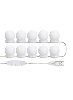 Buy 10 Bulbs Vanity LEDs Mirror Lights White 20.30x5.60x14.20cm in Egypt