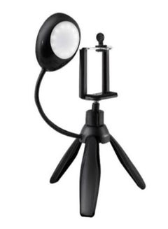 Buy 360 Degree Rotate Mini Smartphone Tripod With Selfie Lamp Black in UAE