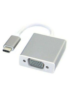 Buy Type-C Male To VGA Female Adapter Cable Silver in UAE