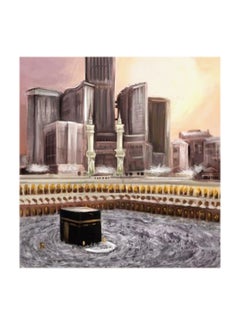 Buy Makka al-Mukarama MDF Wall Art Multicolour 30x30centimeter in UAE