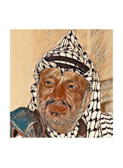 Buy Palestine Yasser Arafat MDF Wall Art Multicolour 30x30cm in UAE