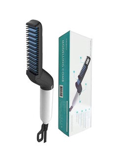 Buy Multifunctional Beard Straightener Modelling Comb White/black in UAE