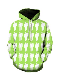 Buy Billie Eilish 3D Digital Print Hoodie Green in Saudi Arabia