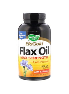 Buy Flax Oil Max Strength Dietary Supplement 1300 mg - 200 Softgels in UAE
