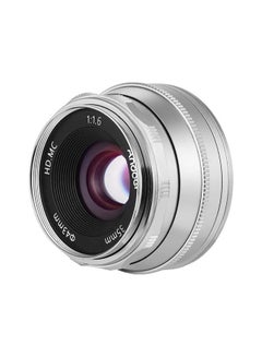 Buy 35mm F1.6 Manual Focus Lens 5.5x3.8cm Silver in Saudi Arabia