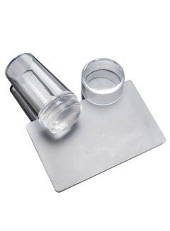 Buy Nail Art Stamping Stamper With Cap Scraper Clear/Grey in Saudi Arabia