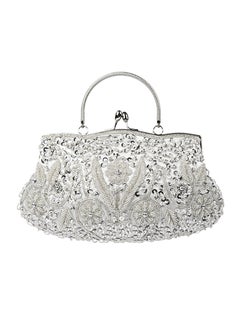 Buy Trendy Evening Clutch Bag Silver in Saudi Arabia