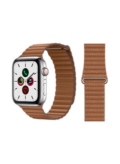 Buy Stylish Leather Band For Apple Watch Series 5/4/3/2/1 Brown in Saudi Arabia