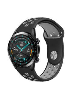 اشتري Stylish Silicone Replacement Band For Huawei Watch GT/GT2 46مم أسود ورمادي بارد في السعودية