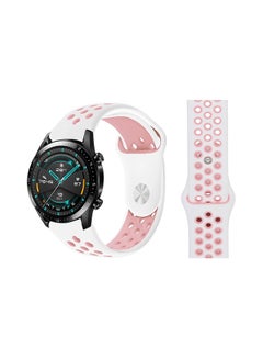 اشتري Stylish Replacement Band For Huawei Watch GT/GT 2 46mm White Light Pink في السعودية