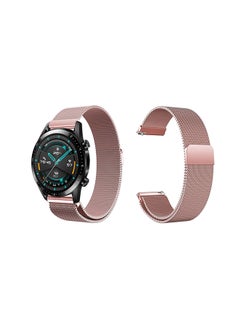 اشتري Milanese Mesh Replacement Band For Huawei Watch GT/GT 2 46mm Pink في السعودية