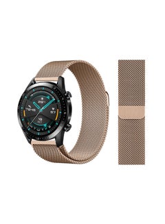 اشتري Milanese Mesh Replacement Band For Huawei Watch GT/GT2 46ملليمتر ذهبي رسمي في السعودية