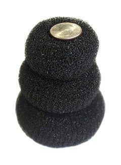 Buy 3-Piece Donut Hair Bun Maker Black 10x6x10centimeter in UAE