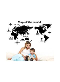 اشتري World Map Fresh Style Wall Sticker Black 60X90centimeter في الامارات