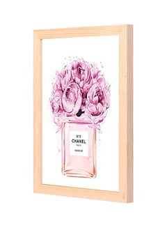 Buy Perfume Printed Wooden Framed Wall Art Painting White/Pink 23x33cm in Saudi Arabia