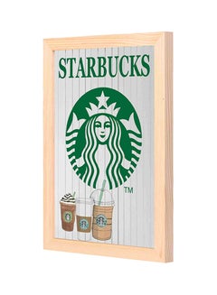 Buy Starbucks Wooden Frame Wall Art Painting Multicolour 23x33cm in Saudi Arabia