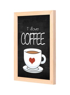 Buy Coffee Themed Wooden Framed Wall Art Painting White/Black 23x33centimeter in Saudi Arabia