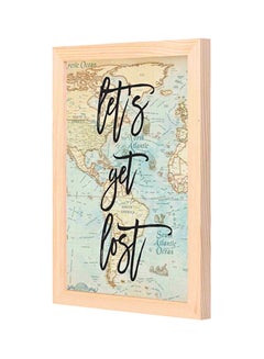 Buy Quote With Map Printed Wooden Framed Wall Art Painting Multicolour 23x33centimeter in Saudi Arabia