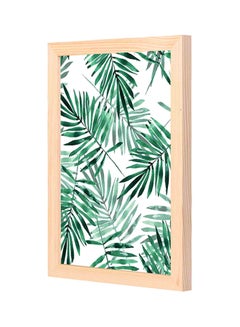 Buy Leaf Themed Wooden Framed Wall Art Painting Green/White 23x33centimeter in Saudi Arabia