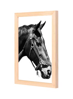 Buy Horse Printed Wooden Framed Wall Art Painting White/Black 23x33cm in Saudi Arabia