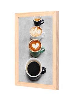Buy Coffee Cups Wooden Frame Wall Art Painting Multicolour 23x33centimeter in Saudi Arabia
